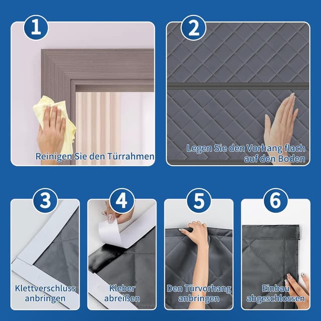 Thumbnail 6 de DIKER Magnet Wärmeschutzvorhang 90x200 Grau