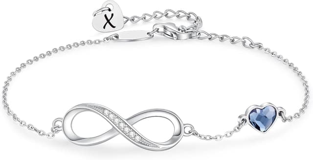 Detalle de Bracelet femme LOUISA SECRET en argent 925 Infini avec initiale et cœur