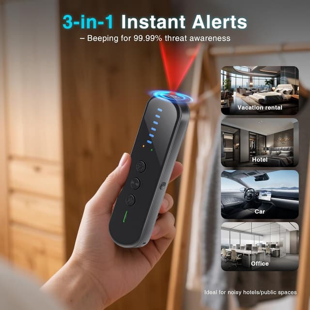 Detalle de AOBOCAM Spy Hidden Camera Detector: AI-Powered Anti-Spy Device