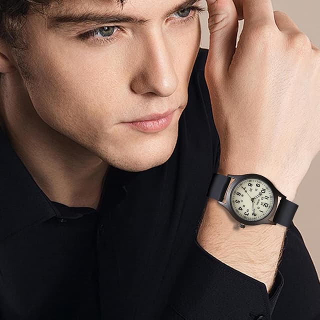 Thumbnail 5 de BUREI Montre militaire analogique 3ATM