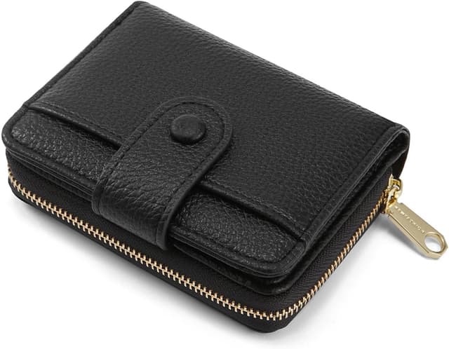 Detalle de ANYWN Geldbörse Damen klein aus weichem Leder Portemonnaie schwarz 👛