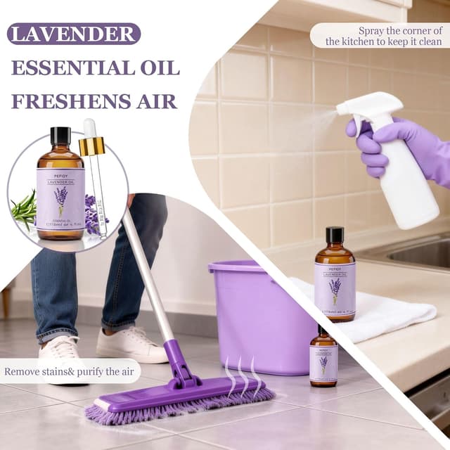 Detalle 2 de PEFIDY olio essenziale di lavanda 100% naturale per diffusori, 118 ml