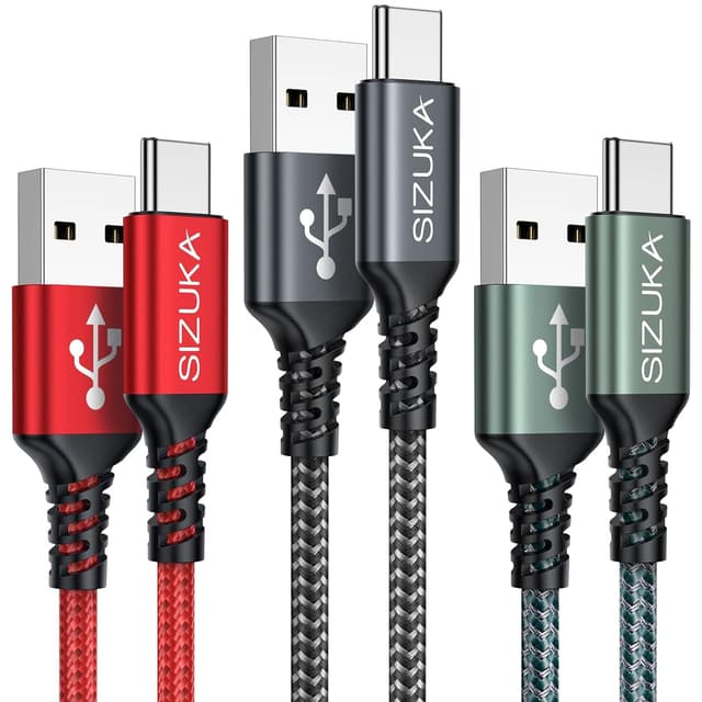 Detalle de USB‑C Kabel (3er‑Set, 1 m) – Fast Charge & Sync, Typ‑C Ladekabel für Samsung Galaxy S/Note & viele weitere