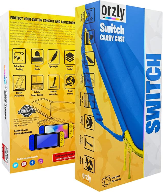 Detalle de Orzly Switch OLED carry case 8 games