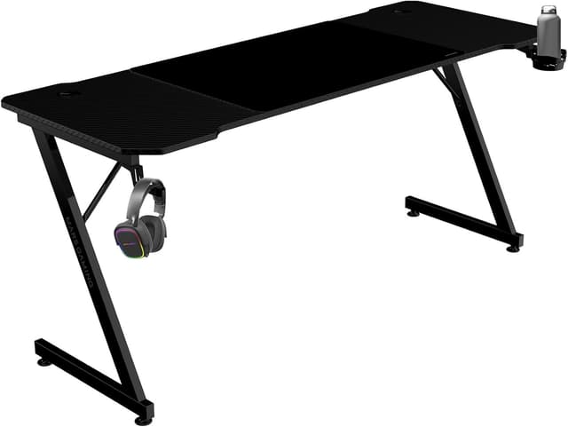 Detalle de MARSGAMING MGD-X160 scrivania gaming ergonomica 160x60 cm con superficie in fibra di carbonio, tappetino XXL e supporti