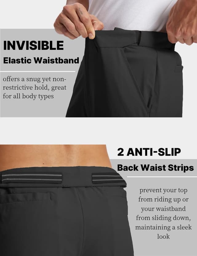 Detalle de Lightweight Quick-Dry Anti-Slip Mens Golf Pants with 4 Pockets (Stretch Casual Slacks)