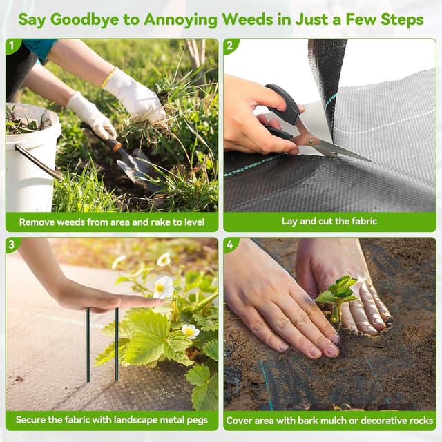 Thumbnail 6 de iropro 3m x 10m Heavy Duty Weed Control Membrane (Black Woven Ground Cover)