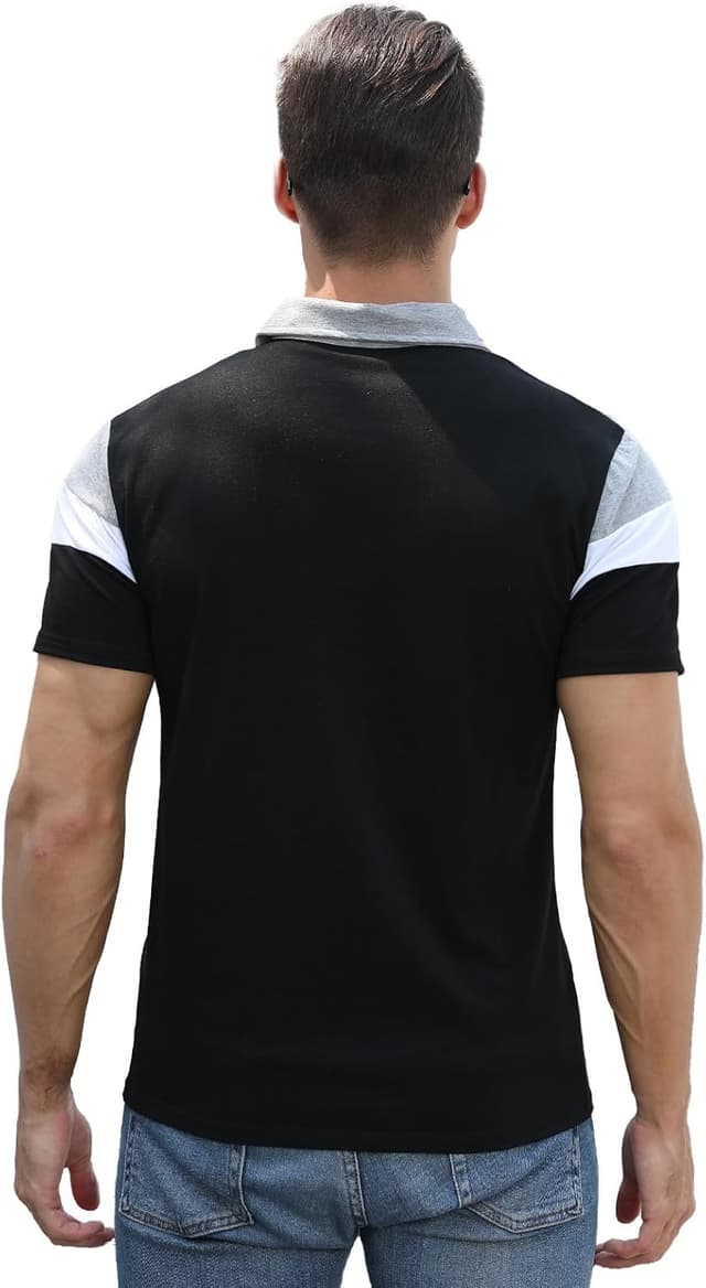 Detalle 2 de Polo homme Comilaka à manches courtes à rayures pour l’été, tissu respirant