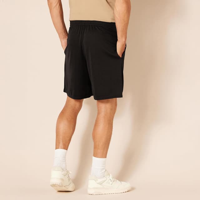 Detalle de Amazon Essentials Short d’entraînement basket/gym en tissu technique, coupe ample homme (lot de 2)