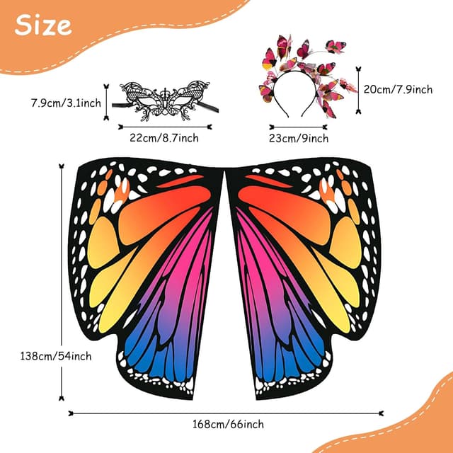 Thumbnail 1 de Sundonix Fasching Schmetterling Umhang 168x138 cm 🎭
