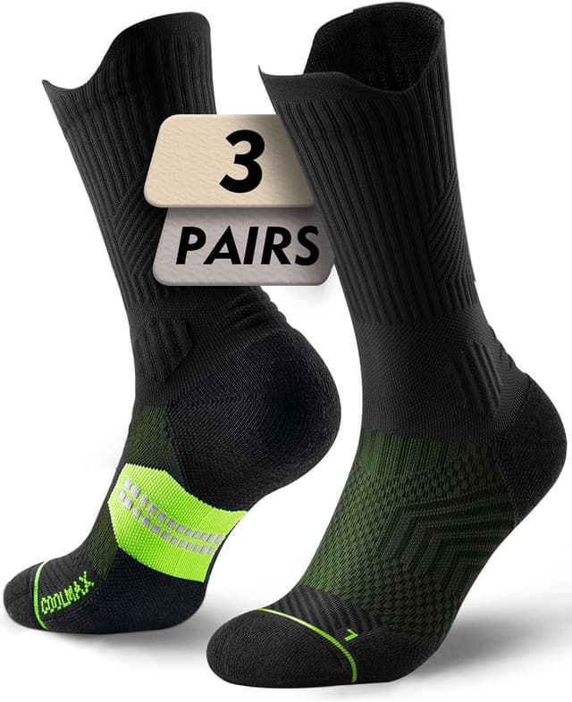 Detalle de Juclise Flexwrap Compression Running Crew Socks (Coolmax Bamboo) with cushioned anti-blister protection