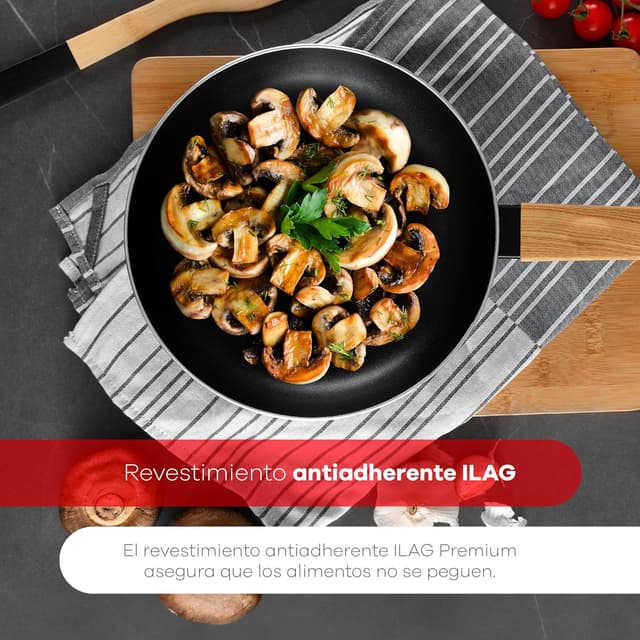 Detalle 2 de BERGNER Earth 🍳 Sartén de Cocina 28x7.5 cm con Tapa Negra