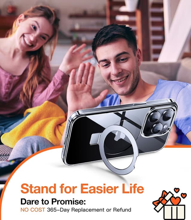 Thumbnail 6 de Chicfun 3-in-1 Magnetic + KickStand + Ring Holder case for iPhone 13 Pro (MagSafe compatible) – Transparent