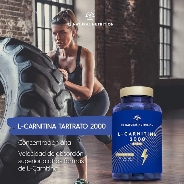 Detalle 2 de N2 Natural Nutrition L-Carnitina 2000mg 💪 150 cápsulas