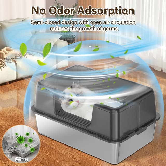 Thumbnail 5 de Lettiera acciaio inox 60x40x30 per gatti 🐱