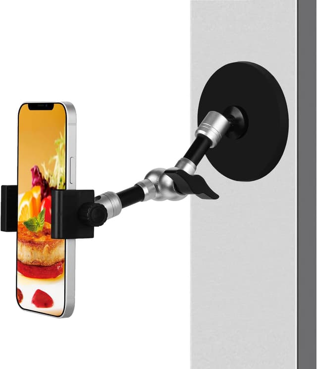 Detalle de Magnetic Phone Holder with 18cm Folding Arm (360°) – strong neodymium mount for phones
