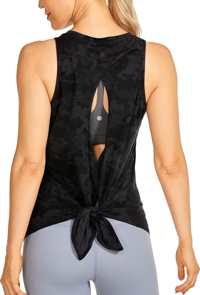 Detalle 2 de CRZ YOGA canotta sport da donna backless (senza maniche) per yoga, palestra e running