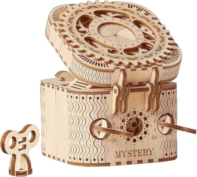 Detalle de Robotime Puzzle en bois 3D Maquette mécanique « Boîte à Trésors » (découpe laser)