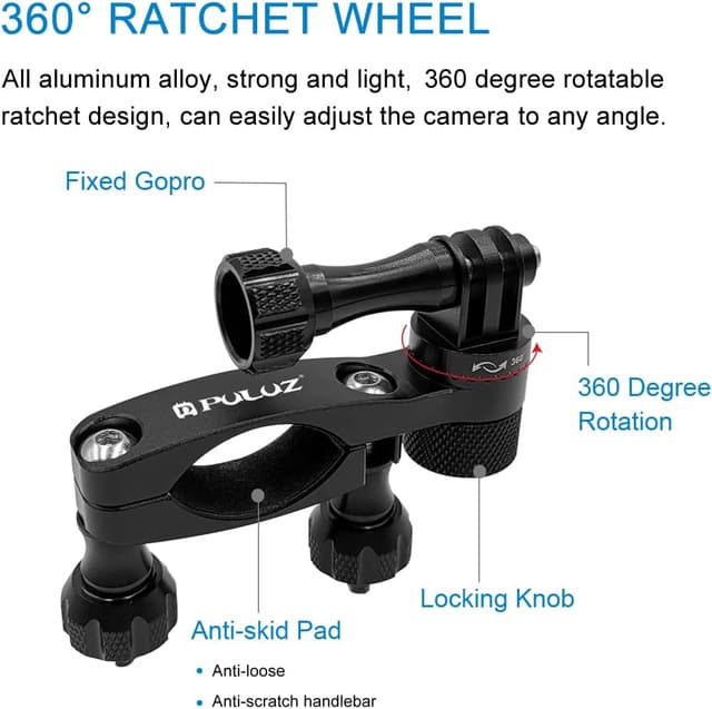 Thumbnail 2 de PULUZ Bike Camera Mount Handlebar Clamp 360°