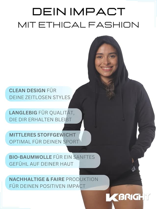 Thumbnail 4 de K-BRIGHT Hoodie Premium Damen Bio-Baumwolle