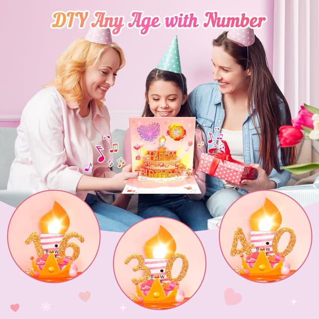 Detalle de Pop up Music Birthday Card 7.1 inch