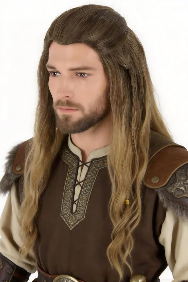 Detalle de LeMarnia Thor Perücke lange lockig 🎭