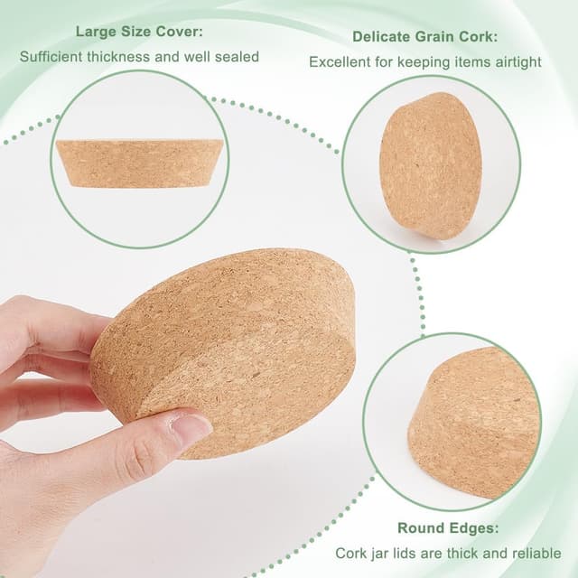 Detalle de AHANDMAKER Korkdeckel 2 Stück 76 bis 92 mm