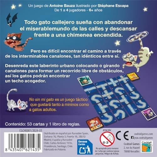 Detalle 2 de Asmodee Cocktail Games No sin mi Gato: juego de mesa de laberintos para 1 a 4 jugadores (a partir de 6 años)