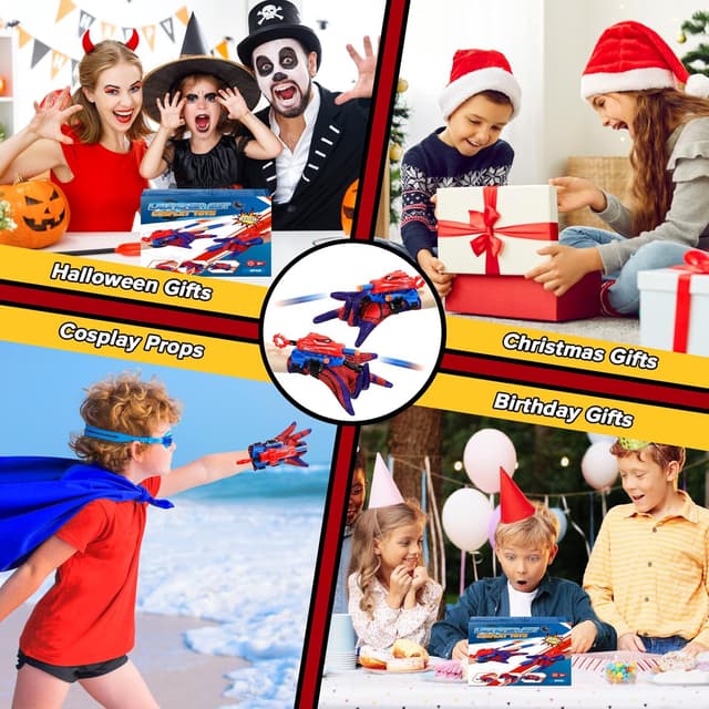 Thumbnail 6 de Braxel 2PCS Web Shooter Launcher Toy Set (ages 3–5) with Soft Darts & Adjustable Wristbands