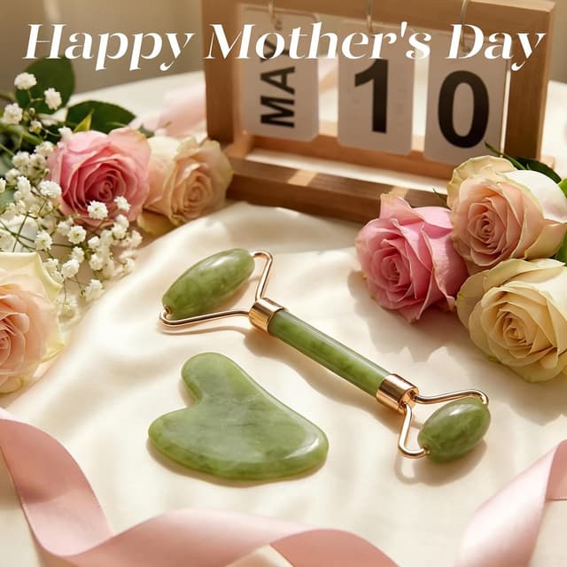 Detalle 2 de BAIMEI Gua Sha und Jade Roller Gesichtstool