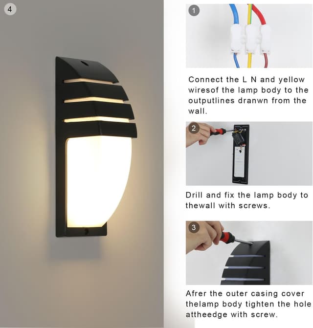 Detalle 2 de Comely Applique LED da parete IP65 12W