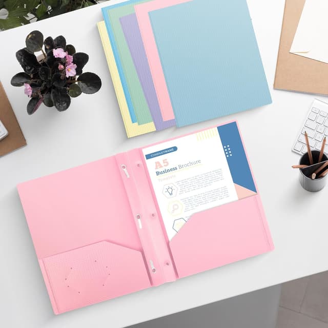 Thumbnail 6 de EEHZTSI 60-Pack 2-Pocket 3-Prong Folders 9.4x11.6"