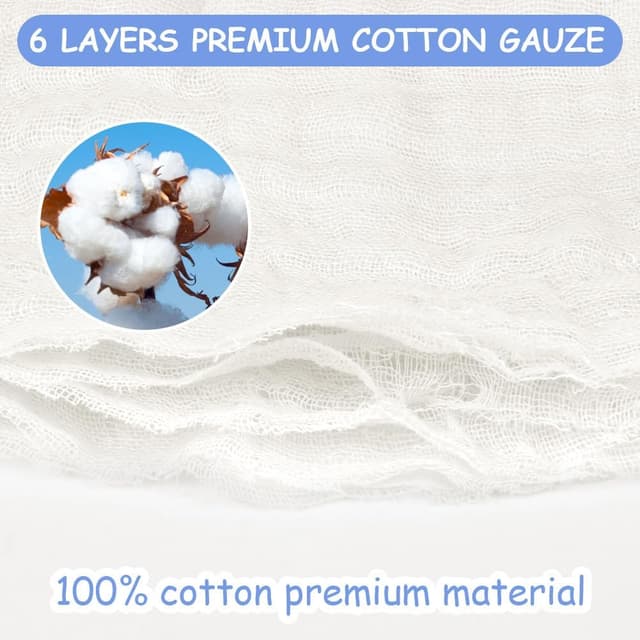 Detalle de Aolso Mussole Neonato in cotone 8 asciugamani 30x30 cm bianco