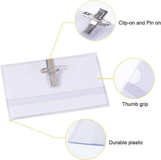 Thumbnail 2 de Vicloon Porte Badge 16Pcs PVC Transparent