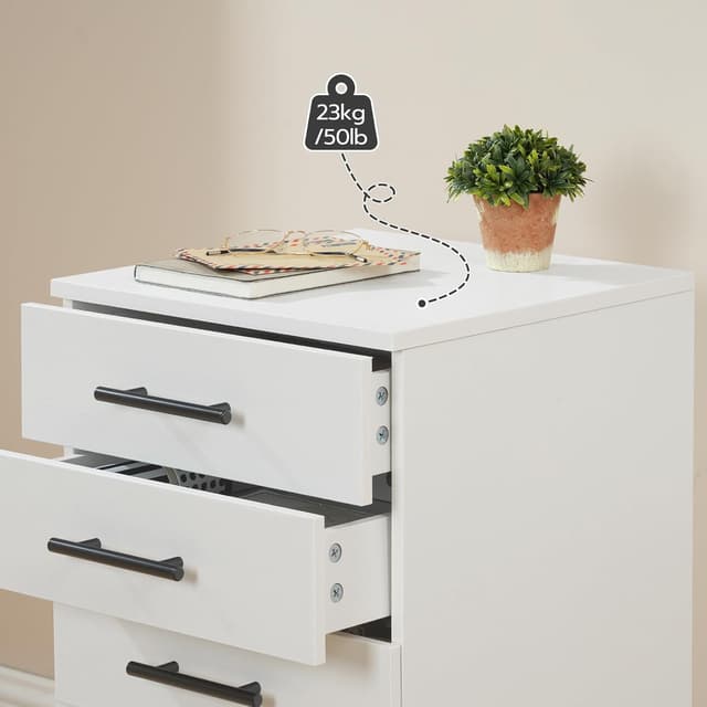 Detalle de HOOBRO Rollcontainer mit 5 Schubladen EWT05WJ01G1 – mobiler Büroschrank für Ordner & Bürobedarf