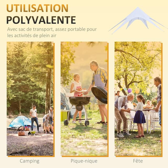 Thumbnail 5 de Outsunny Tente de Jardin XXL étoile 10x10