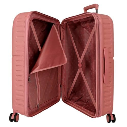 Detalle de Pepe Jeans Accent: juego de maletas rígidas ABS rosa (cabina 40/55/20 + grande 48/70/28, cierre TSA)