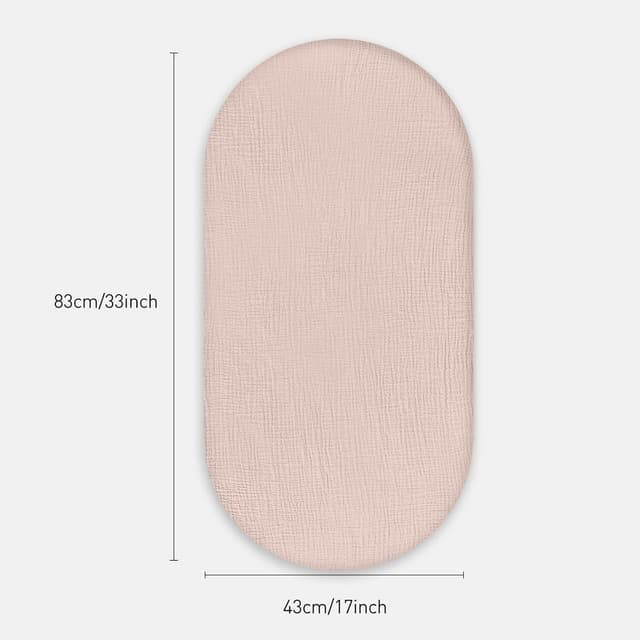 Detalle de Soarwg Kids muslin fitted sheets pram pack of 2 (83 x 43 cm) – Moses basket & bassinet bedding