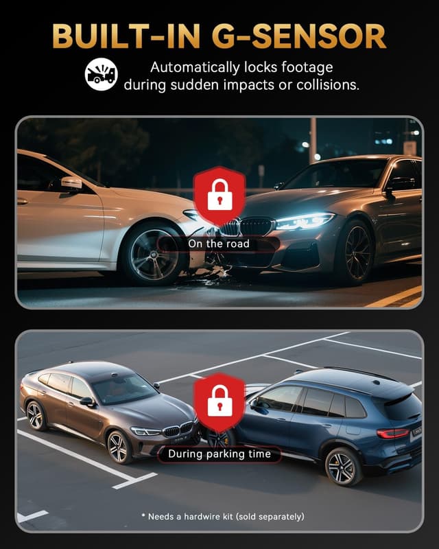 Thumbnail 4 de TERUNSOUL 4K+4K Dash Cam with 170° Wide Angle