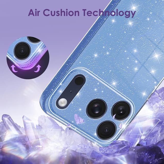 Detalle 2 de Eherui iPhone 17 Pro Hülle mit Glitzer