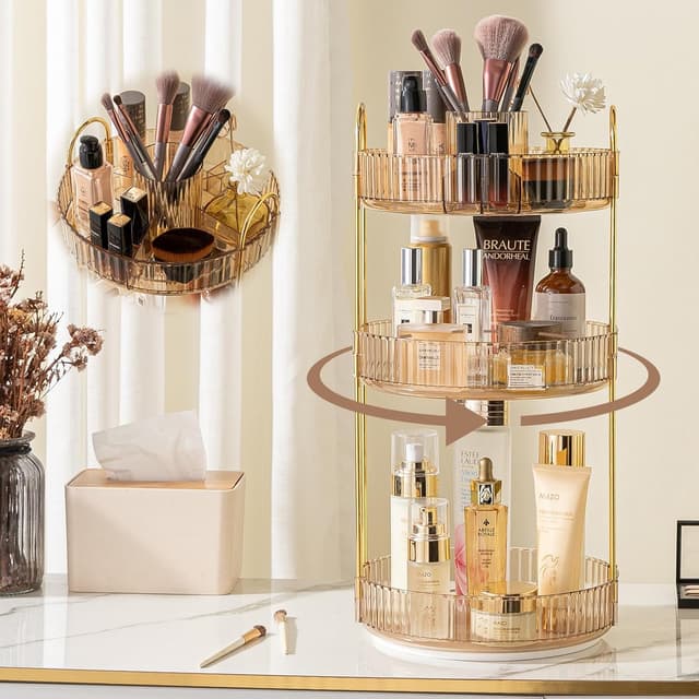 Thumbnail 5 de shuang qing Rotating Makeup Organizer 3 Tier