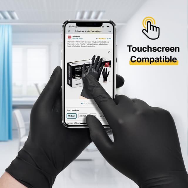 Thumbnail 3 de Schneider Nitrile Exam Gloves black disposable gloves