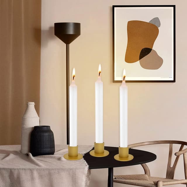 Detalle 2 de Royiwe lot de 6 bougeoirs dorés rétro