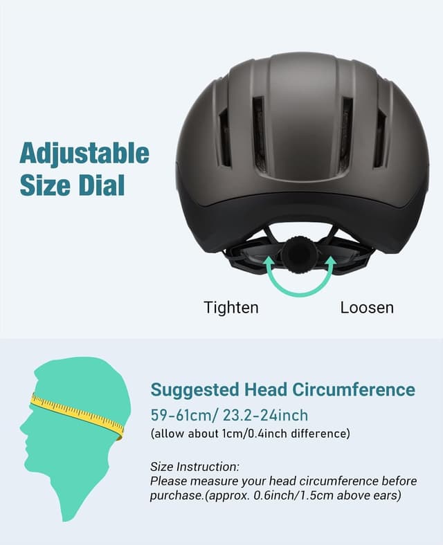 Thumbnail 5 de Favoto Casco da Bicicletta Urbano con Visiera 59-61 cm