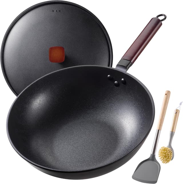 Detalle de teewe Carbon Steel Wok 13-inch
