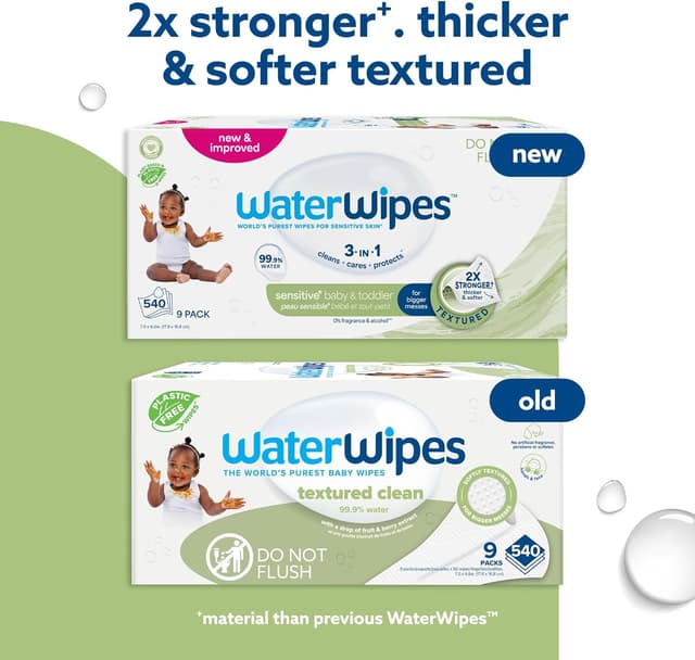 Detalle de WaterWipes Sensitive+ wipes 540 count