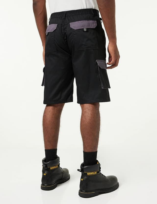 Detalle de Portwest TX14 Texo Contrast Work Shorts with 7 Pockets (Elastic Waist) – Black, Medium