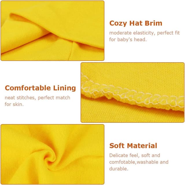 Detalle 2 de DRESHOW 6-piece baby beanie set for newborns to toddlers (knitted cotton blend)