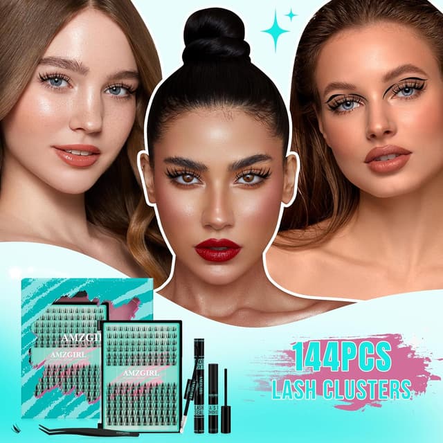 Thumbnail 6 de Manga Lash Clusters Kit (144PCS) with Invisible Lash Band, Bond & Seal, Remover, and Applicators (8–16mm)