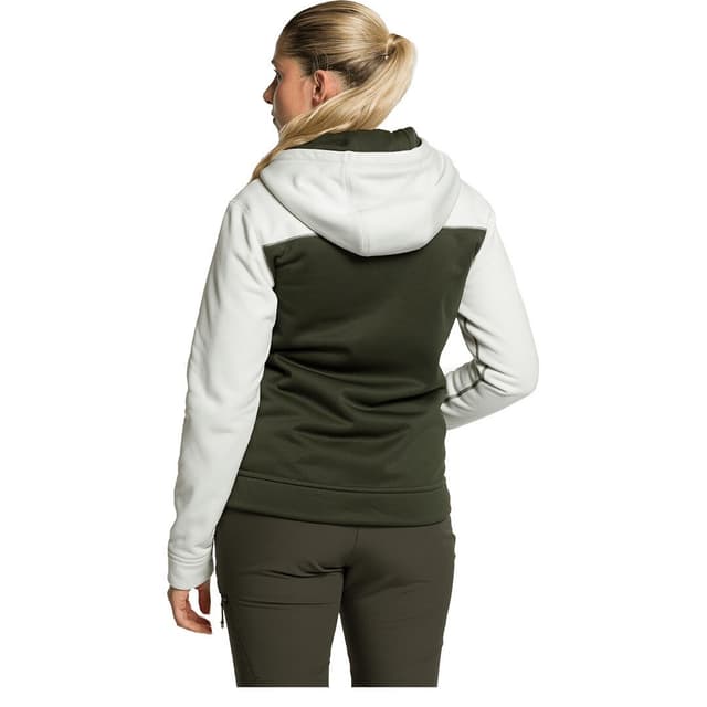 Detalle 2 de Trangoworld Liena v02 chaqueta de mujer con capucha fija para trekking y senderismo
